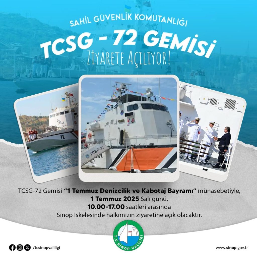 Sinop’ta TCSG-72 Gemisi, 1 Temmuz Kabotaj Bayramı’nda Ziyarete Açılıyor