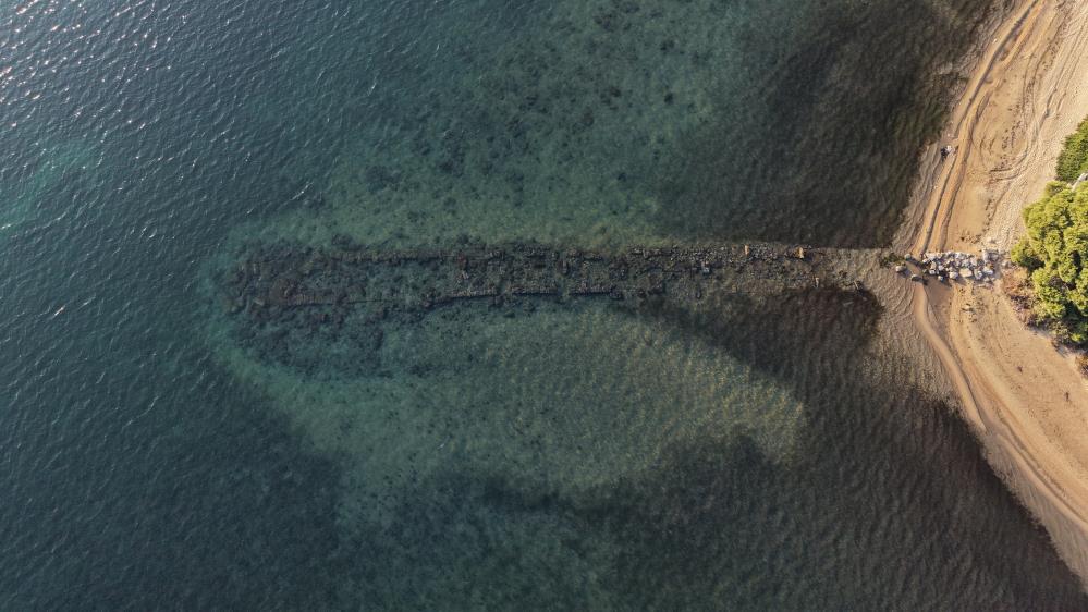 Erdek Körfezi’nde Deniz Çekildi, Antik Hytos Limanı Ortaya Çıktı