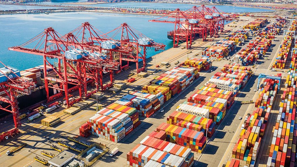 ABD limanında konteyner terminali ve deniz taşımacılığı